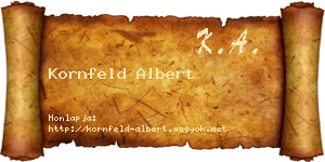 Kornfeld Albert névjegykártya