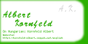 albert kornfeld business card